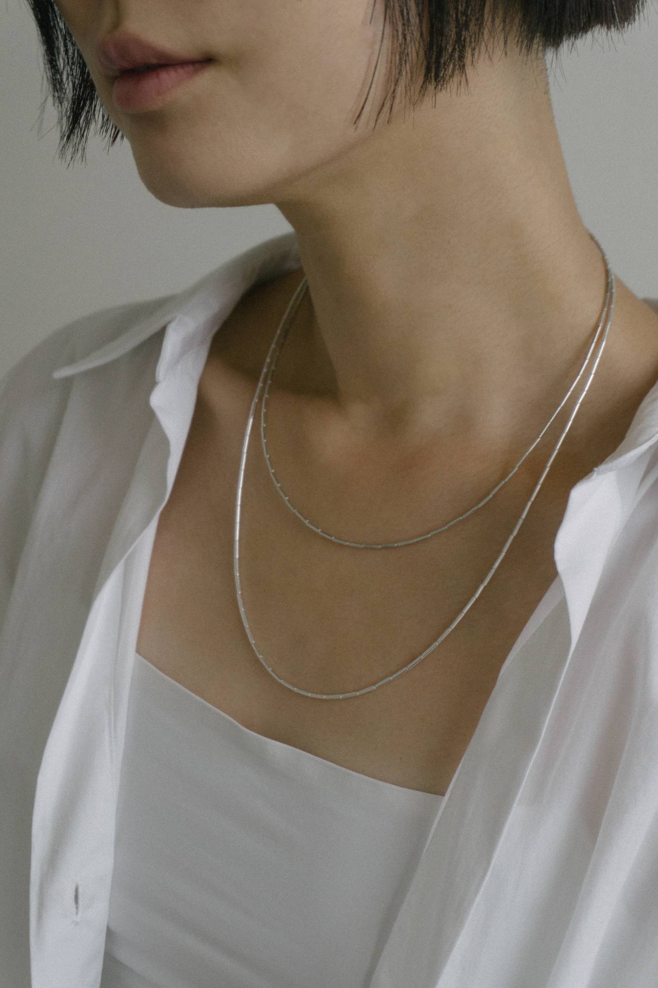 Slim pipe necklace [long]