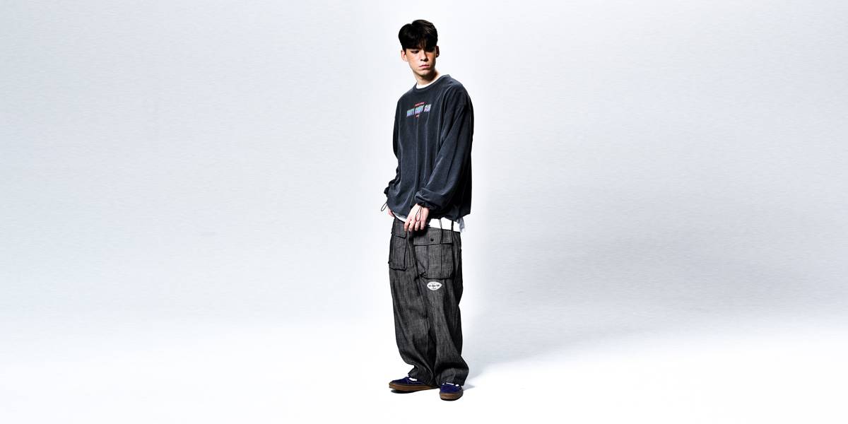 NUMBER EIGHT WIDE CARGO PANTS (BLACK)