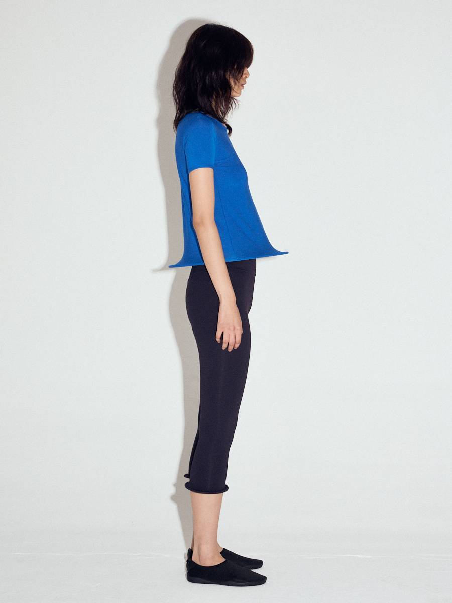 Wired hem basic top in Blue