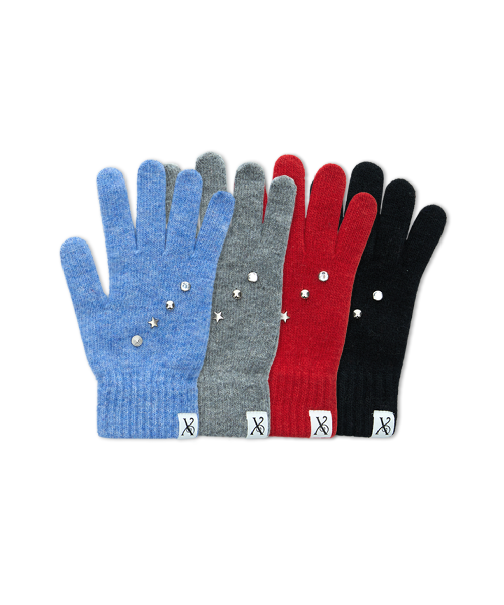 EDDY STUD GLOVES_RED