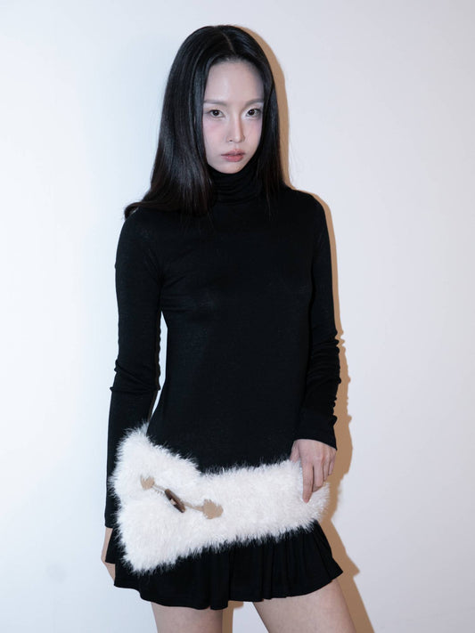 TOGGLE FUR BELT (IVORY)