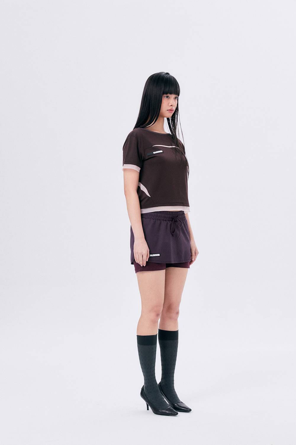 MICRO MESH SKIRT PANTS / PURPLE - HALOMINIUM  할로미늄 - CAVA LIFE