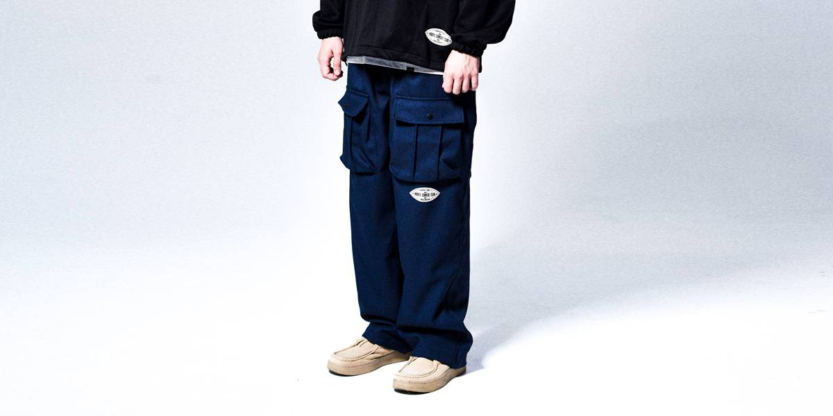 NUMBER EIGHT WIDE CARGO PANTS (NAVY)