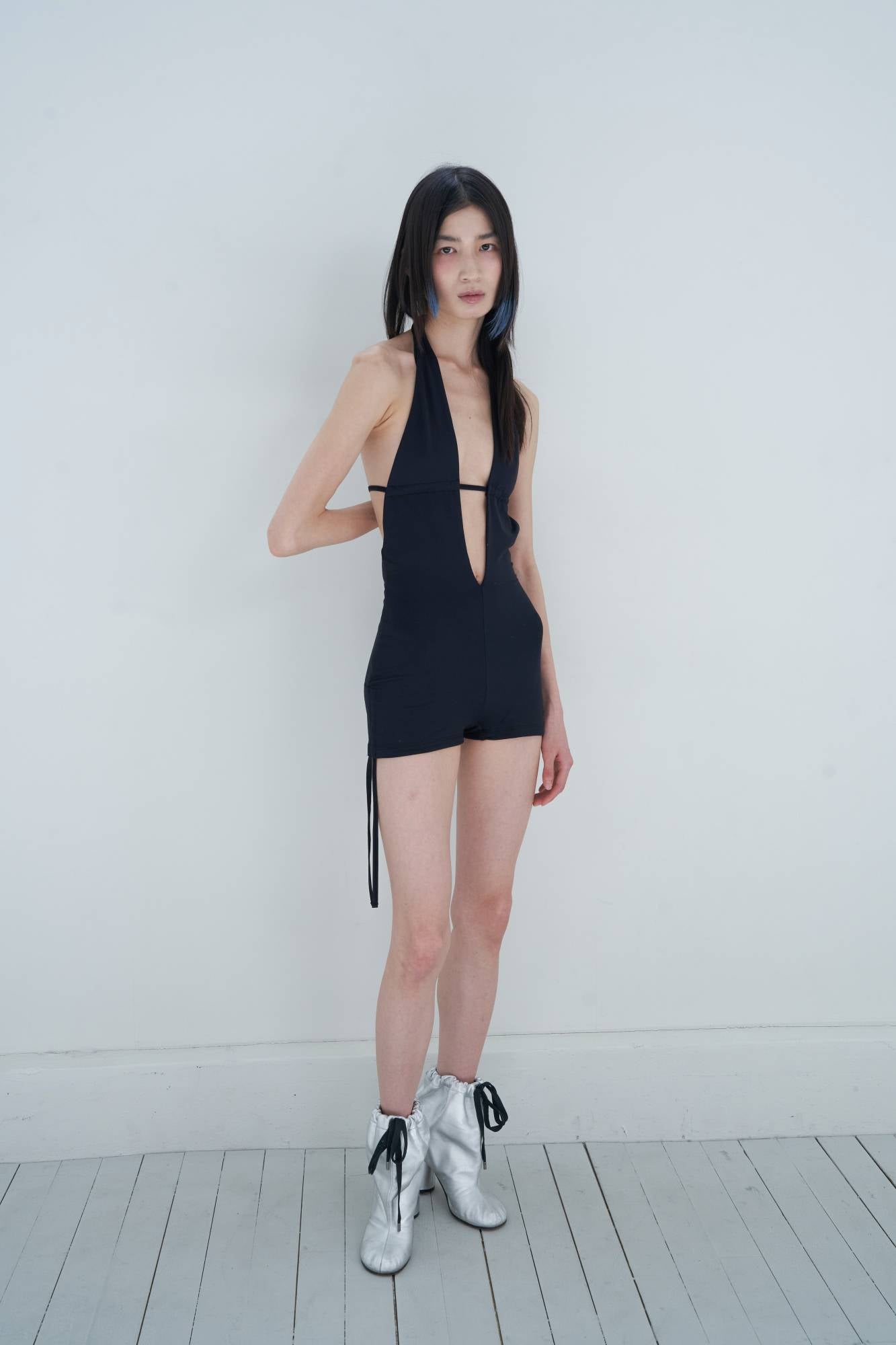 Deep V Cut Romper Swimsuit_Black - Dohyo 도효 - CAVA LIFE