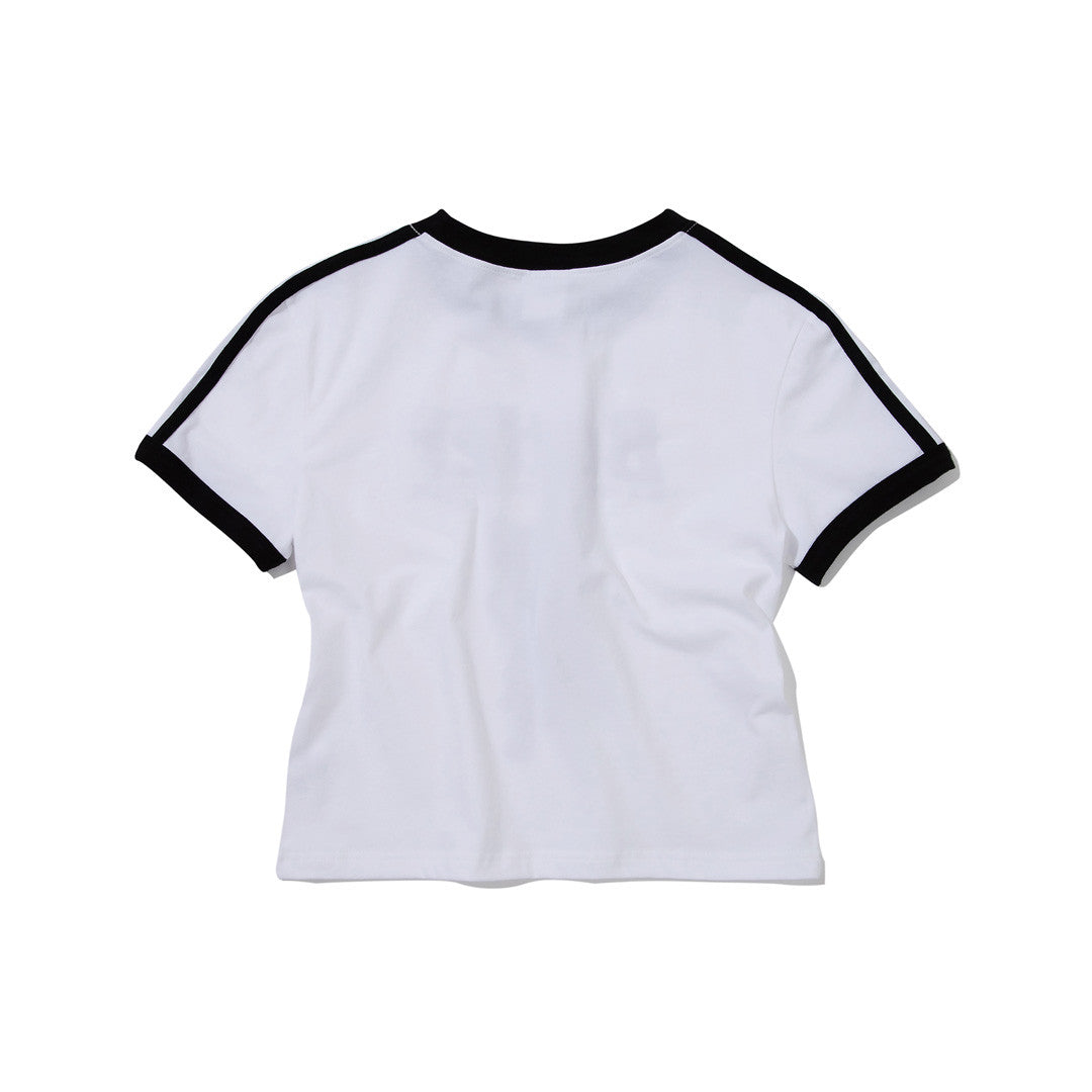 CAT BUTLER CROP T-SHIRT (WHITE) - KRUCHI 크루치 - CAVA LIFE