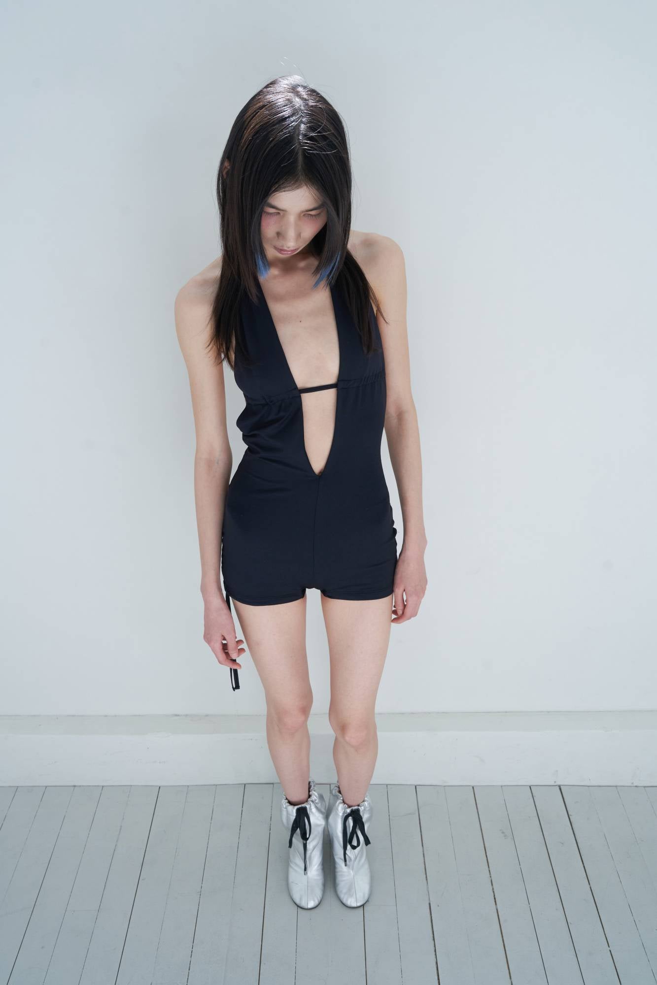 Deep V Cut Romper Swimsuit_Black - Dohyo 도효 - CAVA LIFE