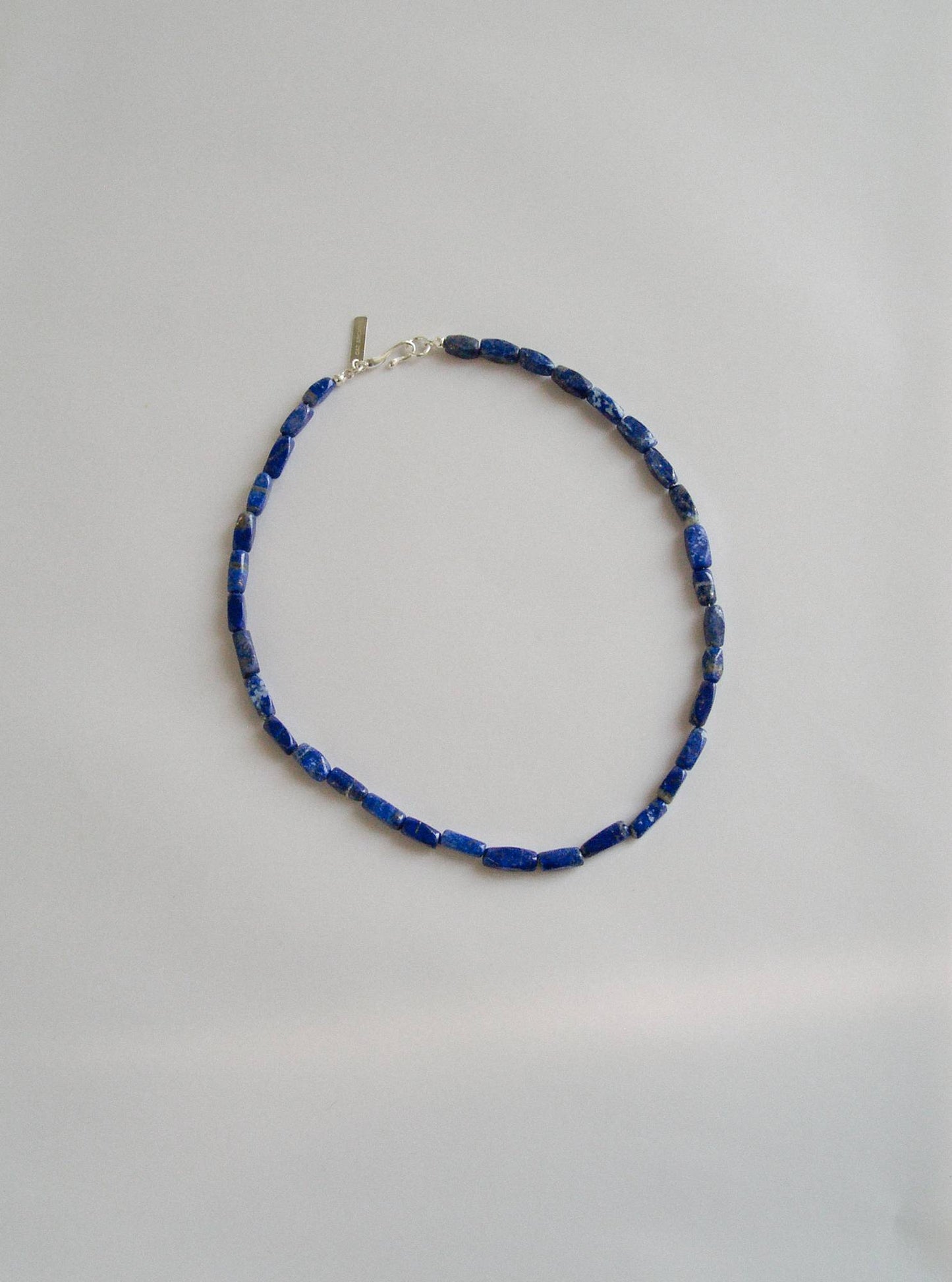 Rough cut lapis necklace