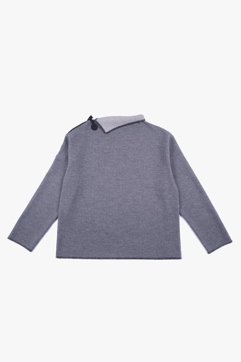 TOGGLE KNIT TOP / GRAY