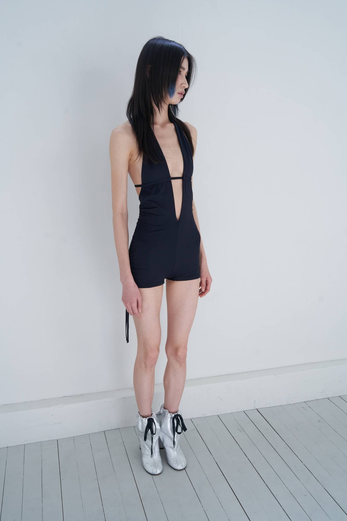 Deep V Cut Romper Swimsuit_Black - Dohyo 도효 - CAVA LIFE