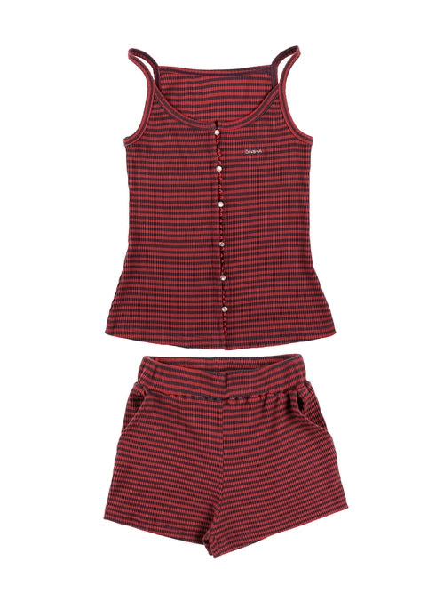 STRIPE JERSEY SET UP (RED)