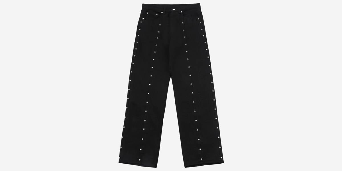 STUD DETAILED DENIM PANTS(BLACK) - WESKEN - CAVA LIFE