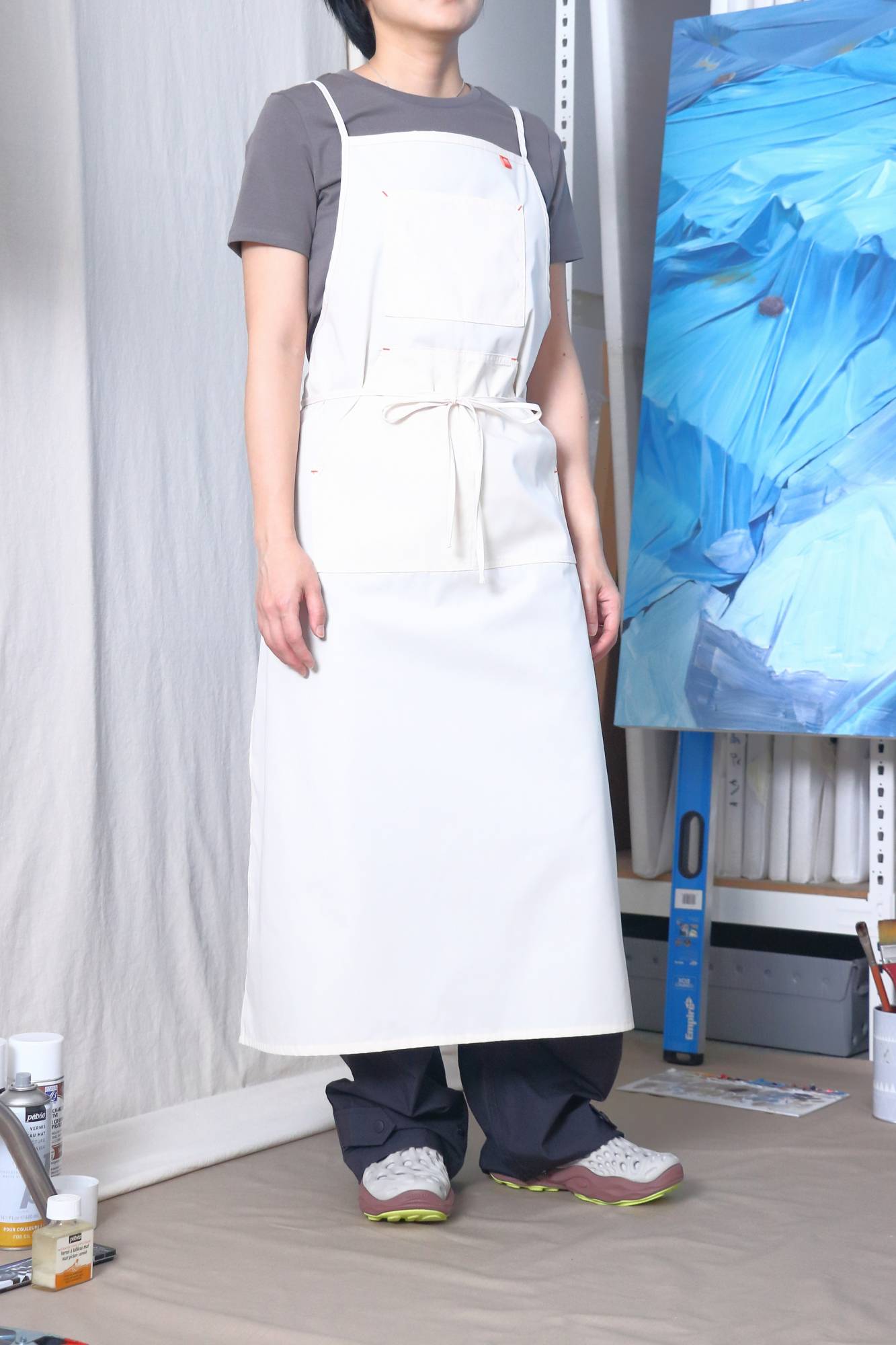 Basic Apron H in Ivory