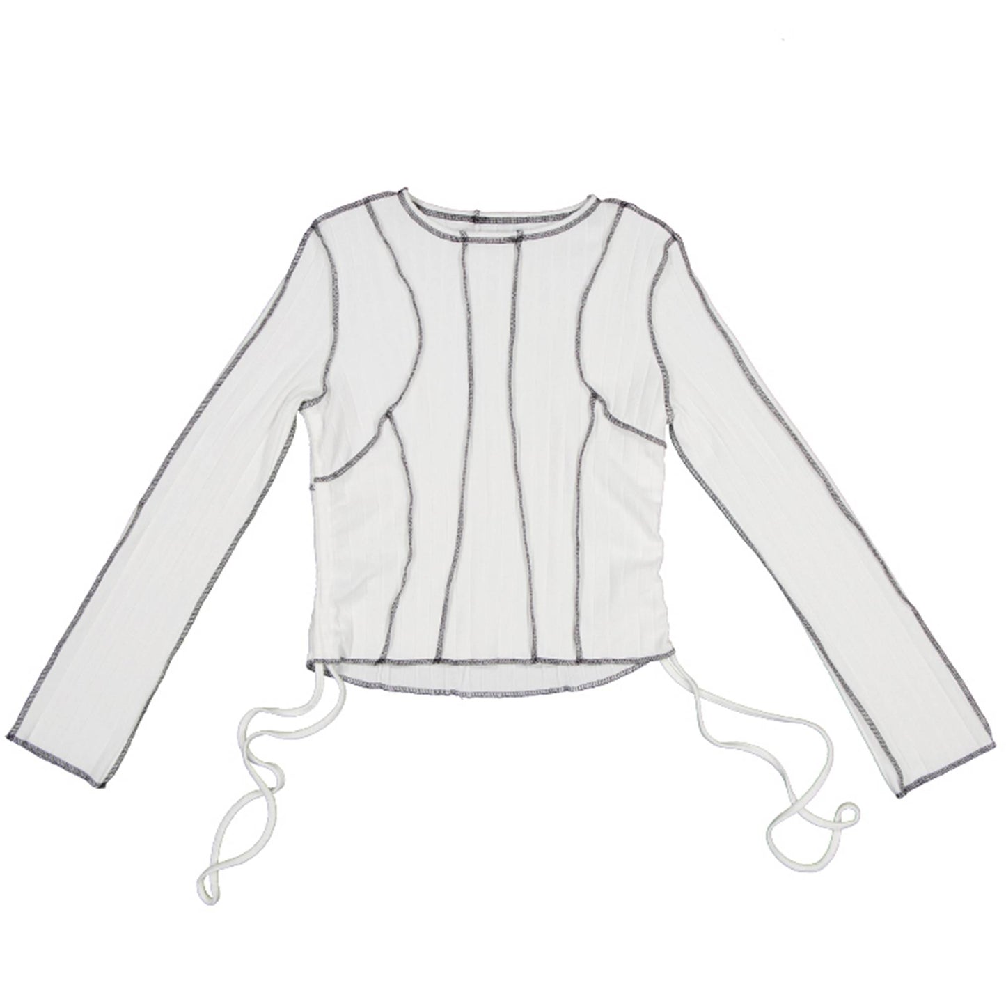 PIECE CUTOUT LONG SLEEVES TOP (WHITE)