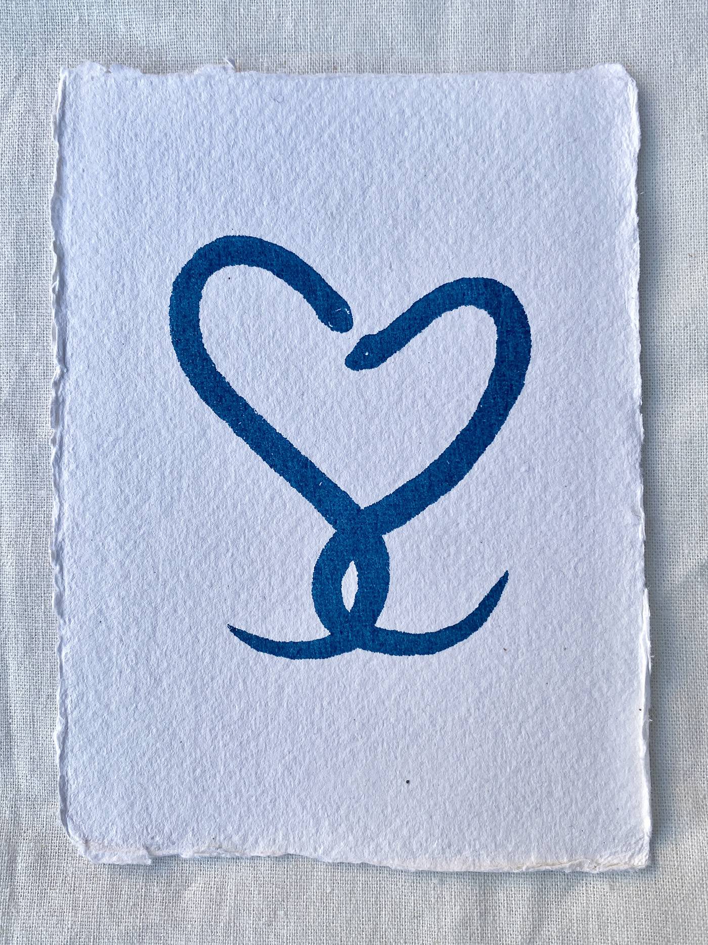 blue snake post card