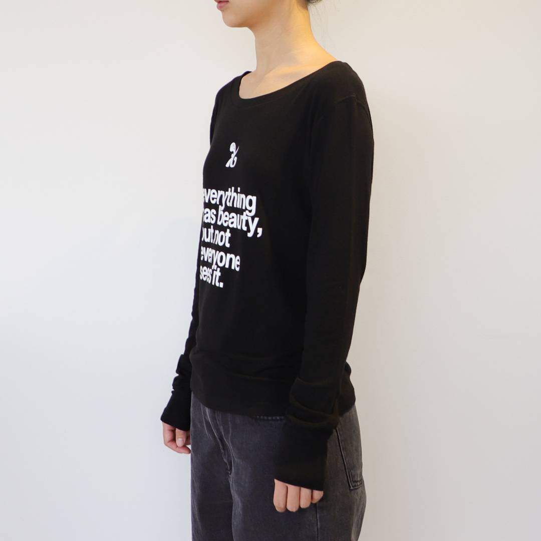 BEAUTY symbol long-sleeved T-Shirt (BLACK) - KRUCHI 크루치 - CAVA LIFE