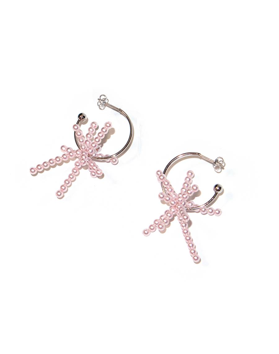 Signature pale pink motif Earrings(mini)│시그니처 페일 핑크 모티브 귀걸이(미니) - Pauline Louise 폴린루이즈 - CAVA LIFE