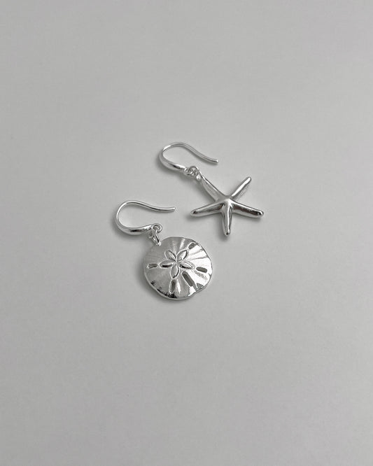 starfish & sand dollar hook earring - Next Green Door - CAVA LIFE