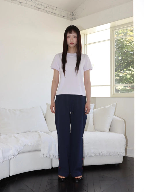 SEERSUCKER BUTTON PANTS (NAVY)