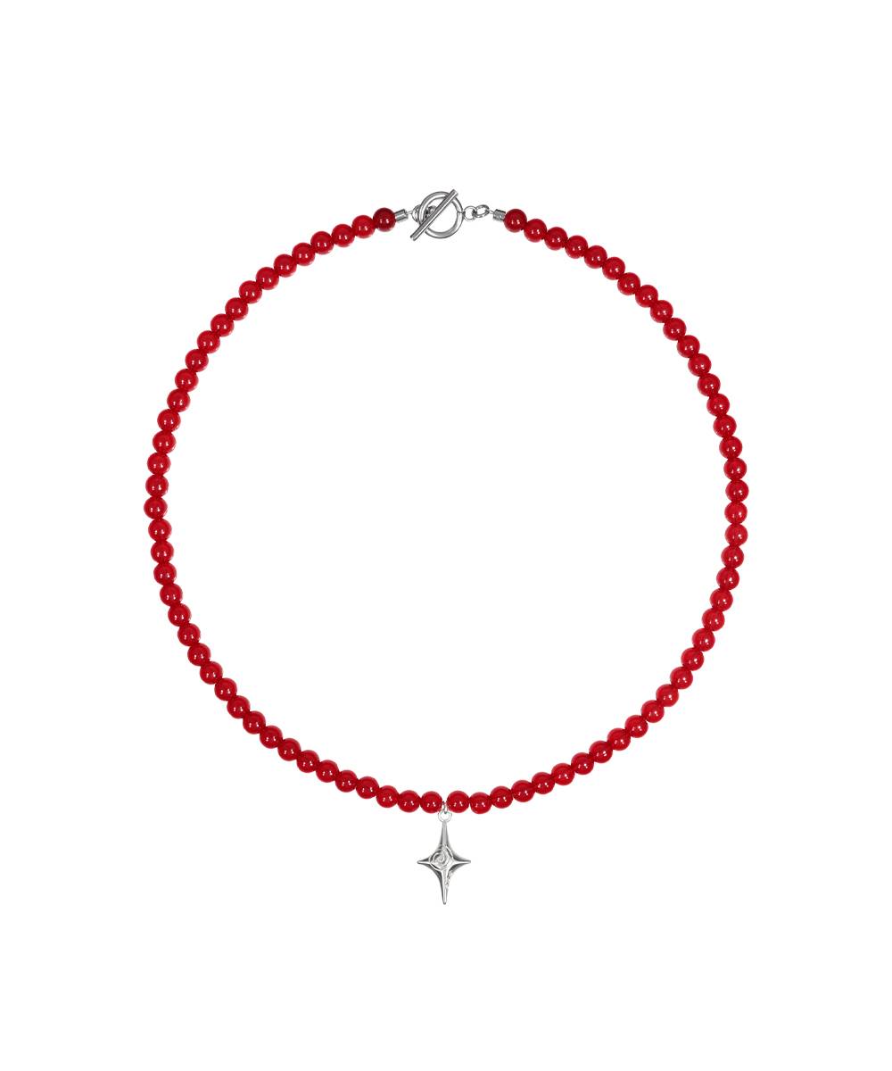 DUST DEVIL NECKLACE_RED I SILVER