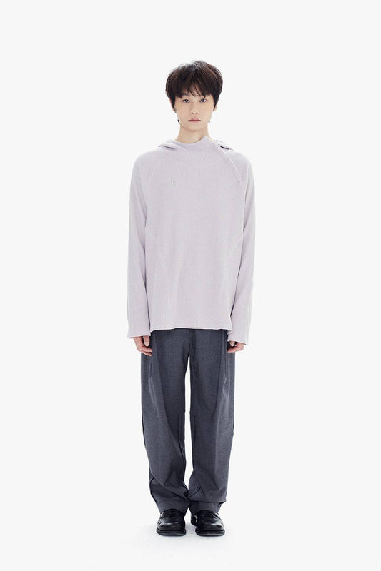 OVERSIZED WAFFLE HOODIE / PALE PURPLE