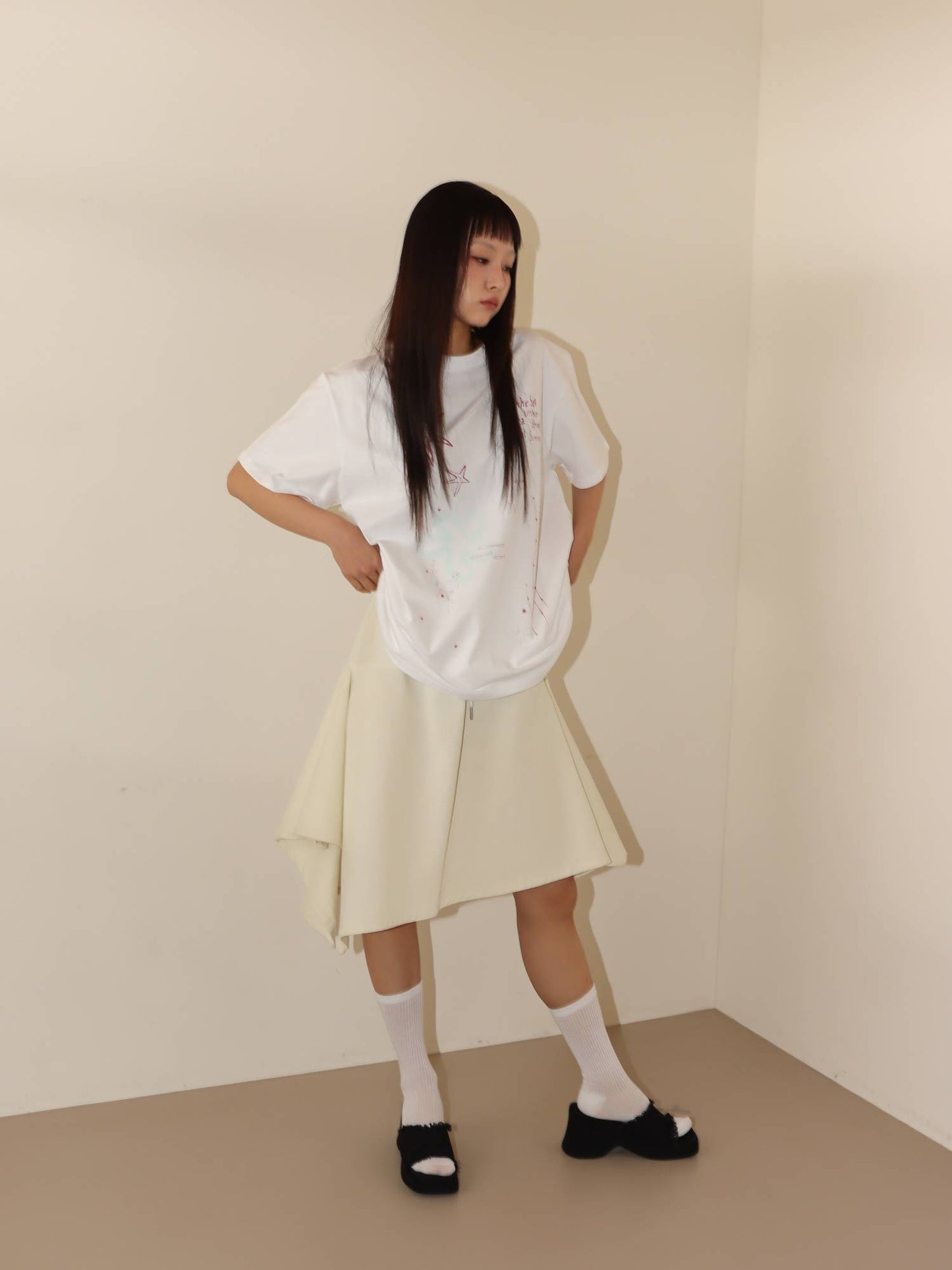 SQUARE YOKE SKIRT (LIGHT YELLOW)