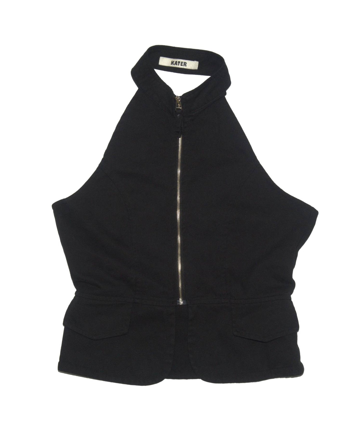 Halter Waistcoat Top BLACK