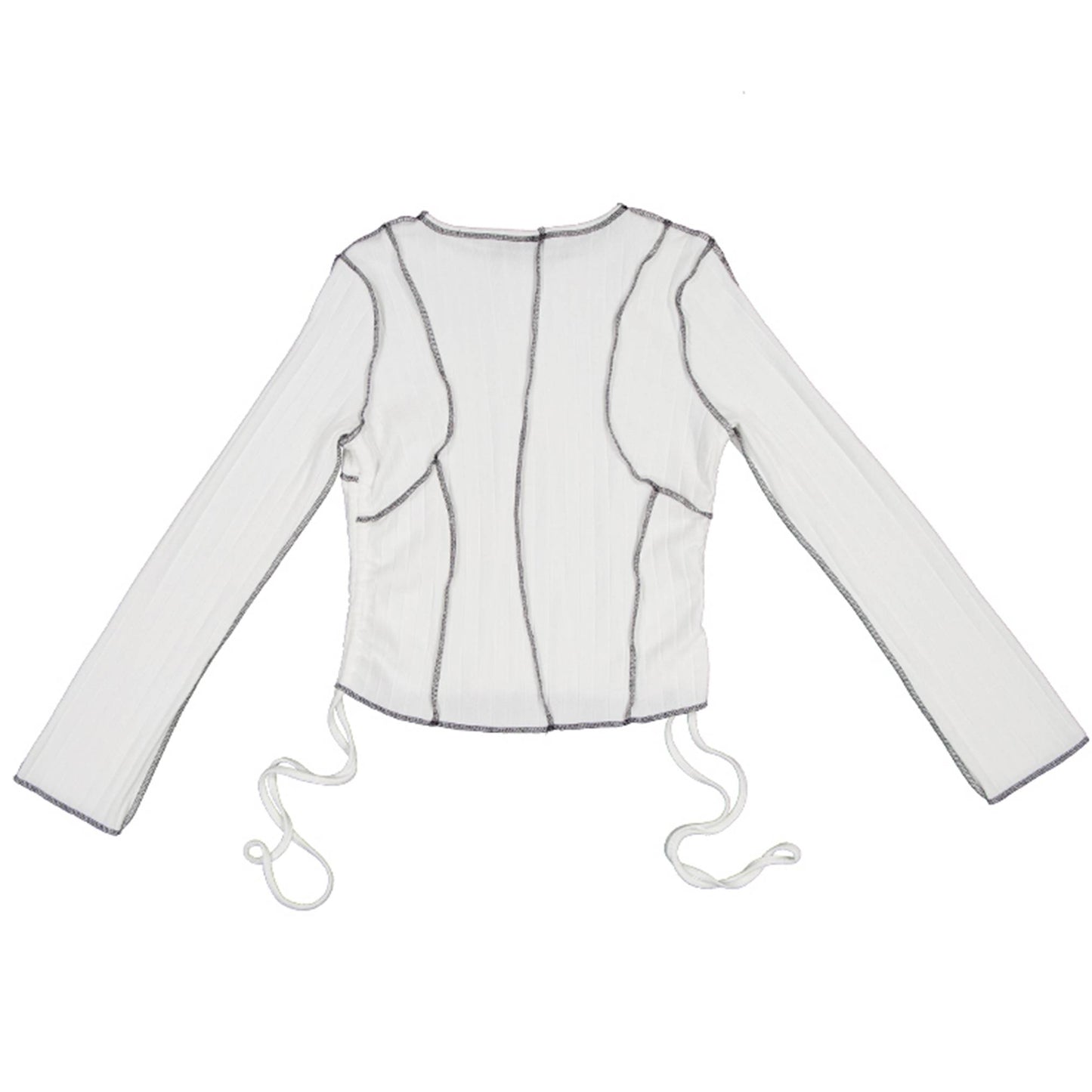 PIECE CUTOUT LONG SLEEVES TOP (WHITE)