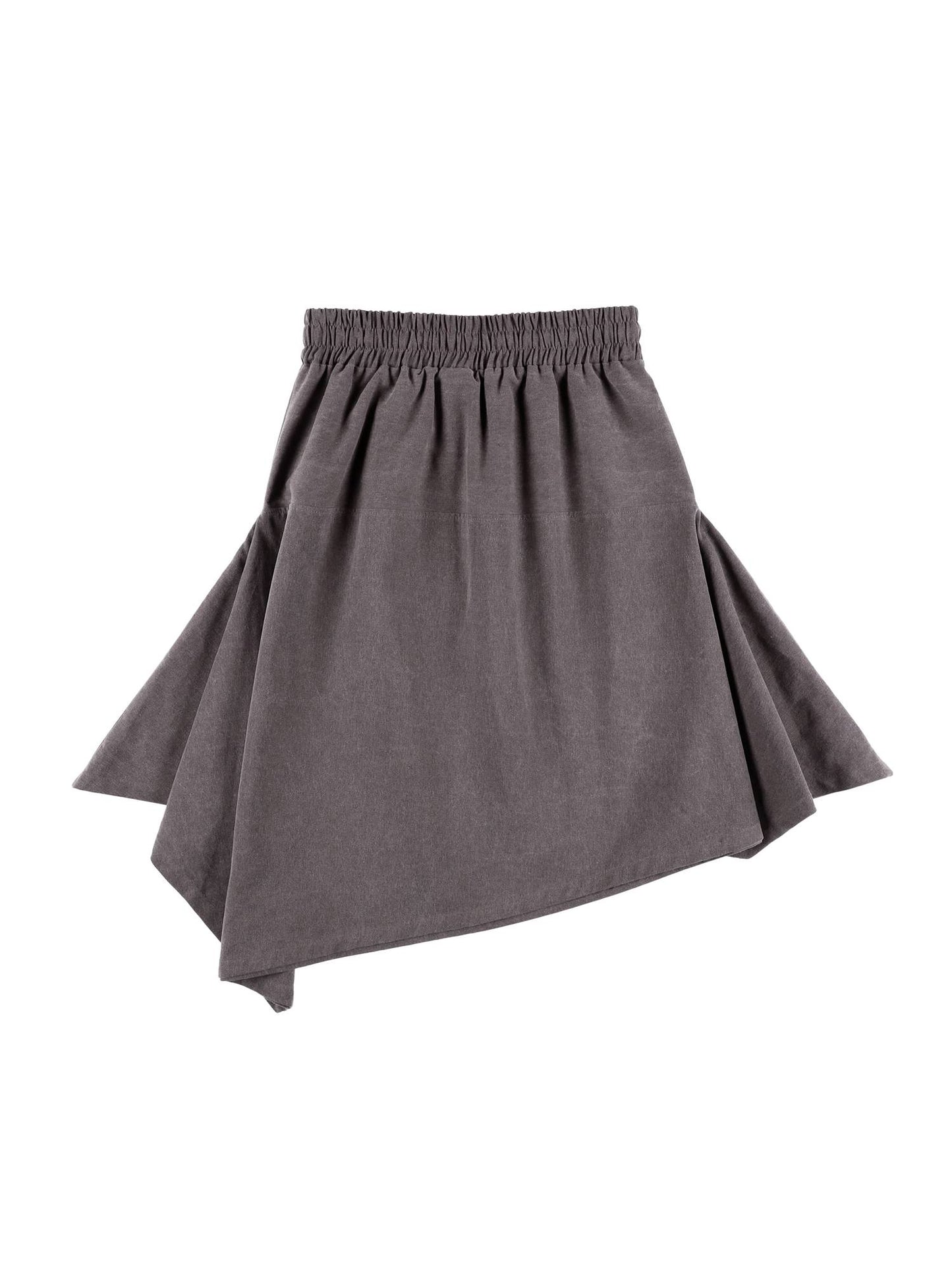 SQUARE YOKE SKIRT (DUST BROWN)