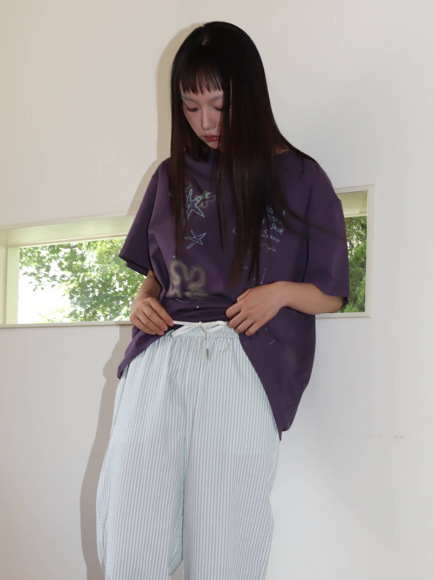 SEERSUCKER BUTTON PANTS (STRIPE)