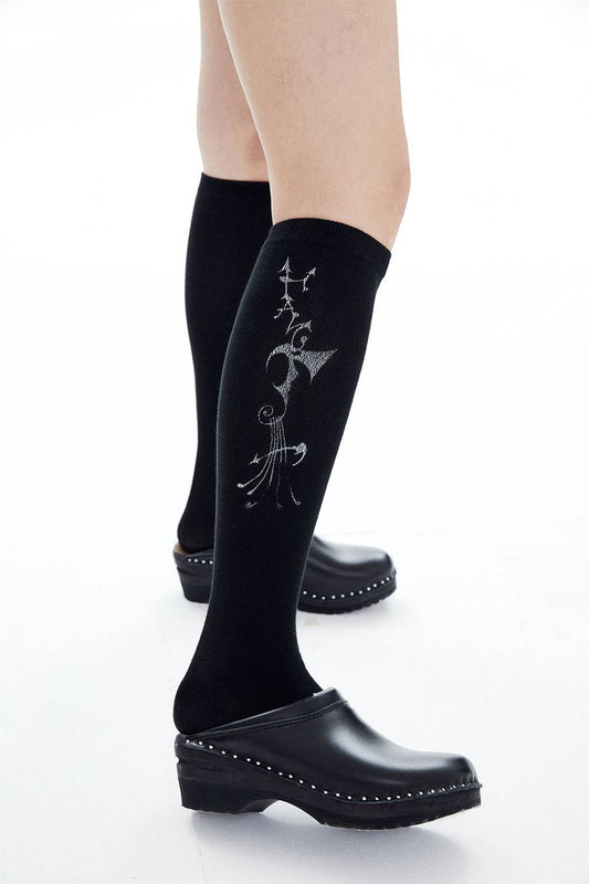 HLMN & HARP KNEE SOCKS / BLACK