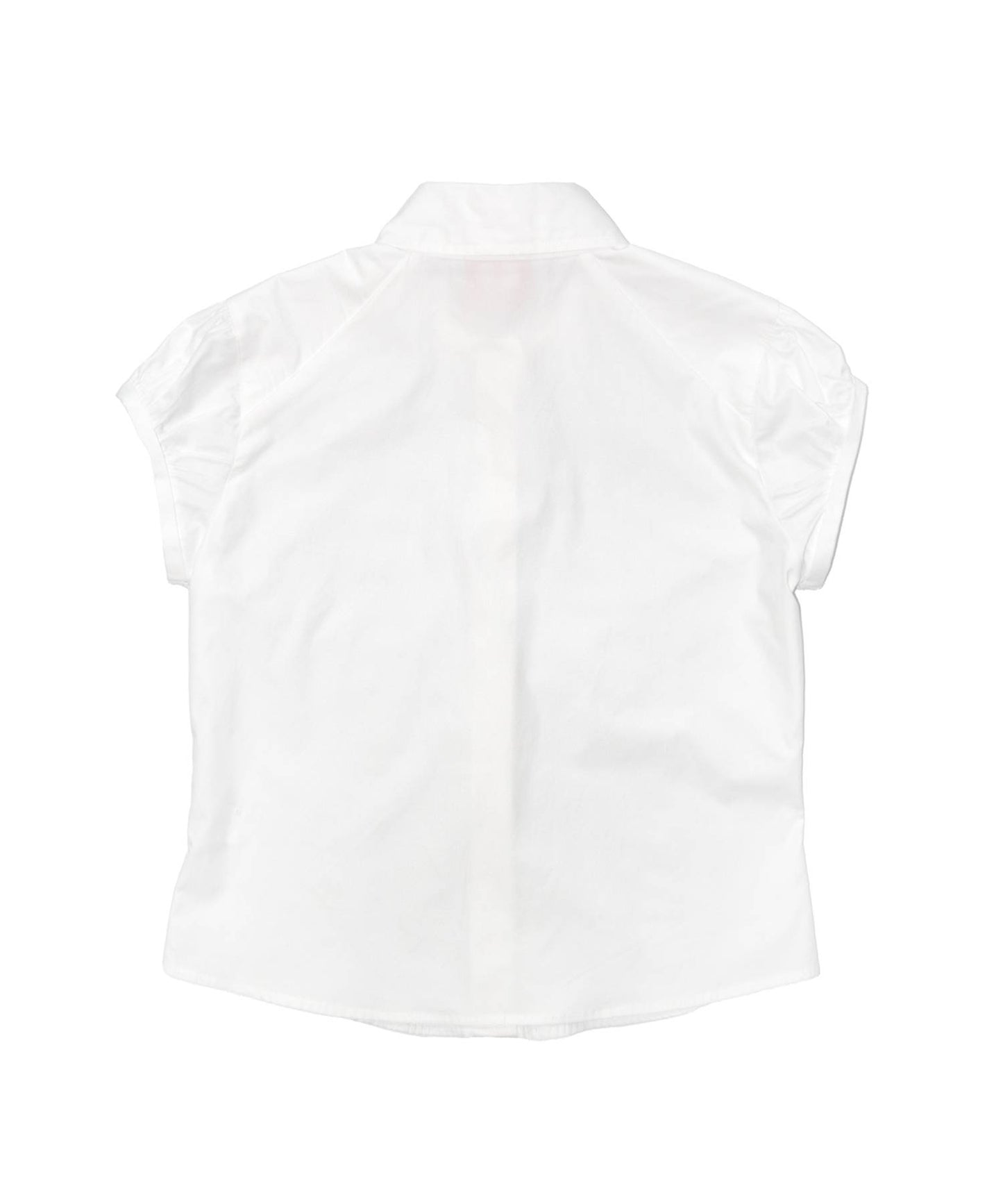 Puff Cap Sleeve Round Collar Shirt IVORY