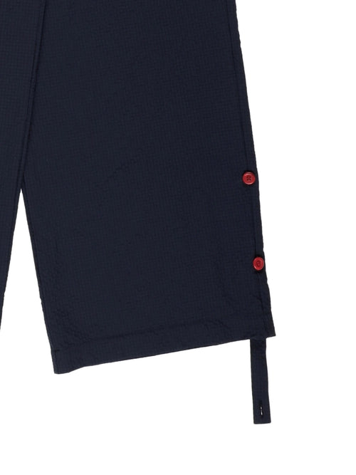 SEERSUCKER BUTTON PANTS (NAVY)