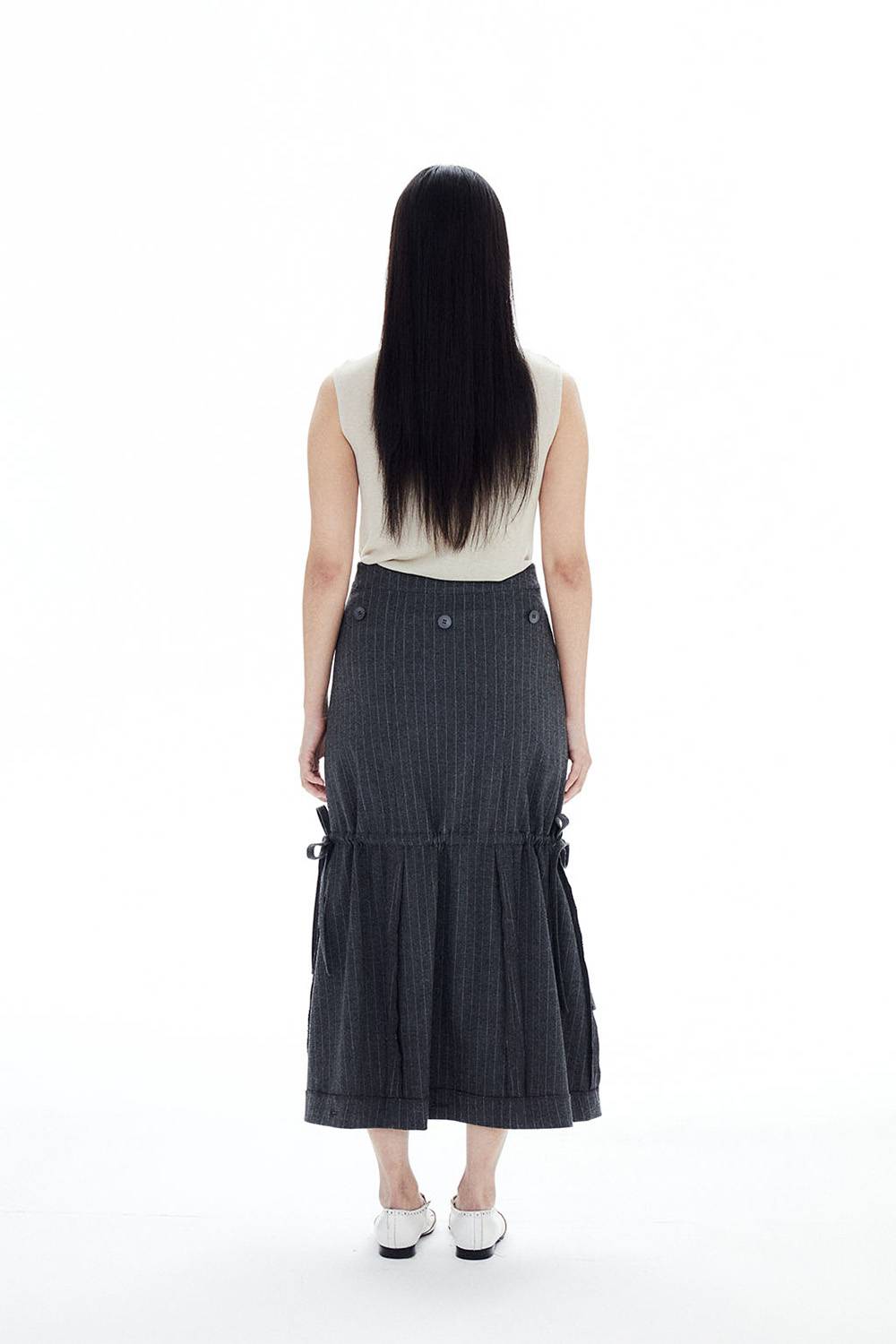 MULTIWAY STRIPED SKIRT / GRAY