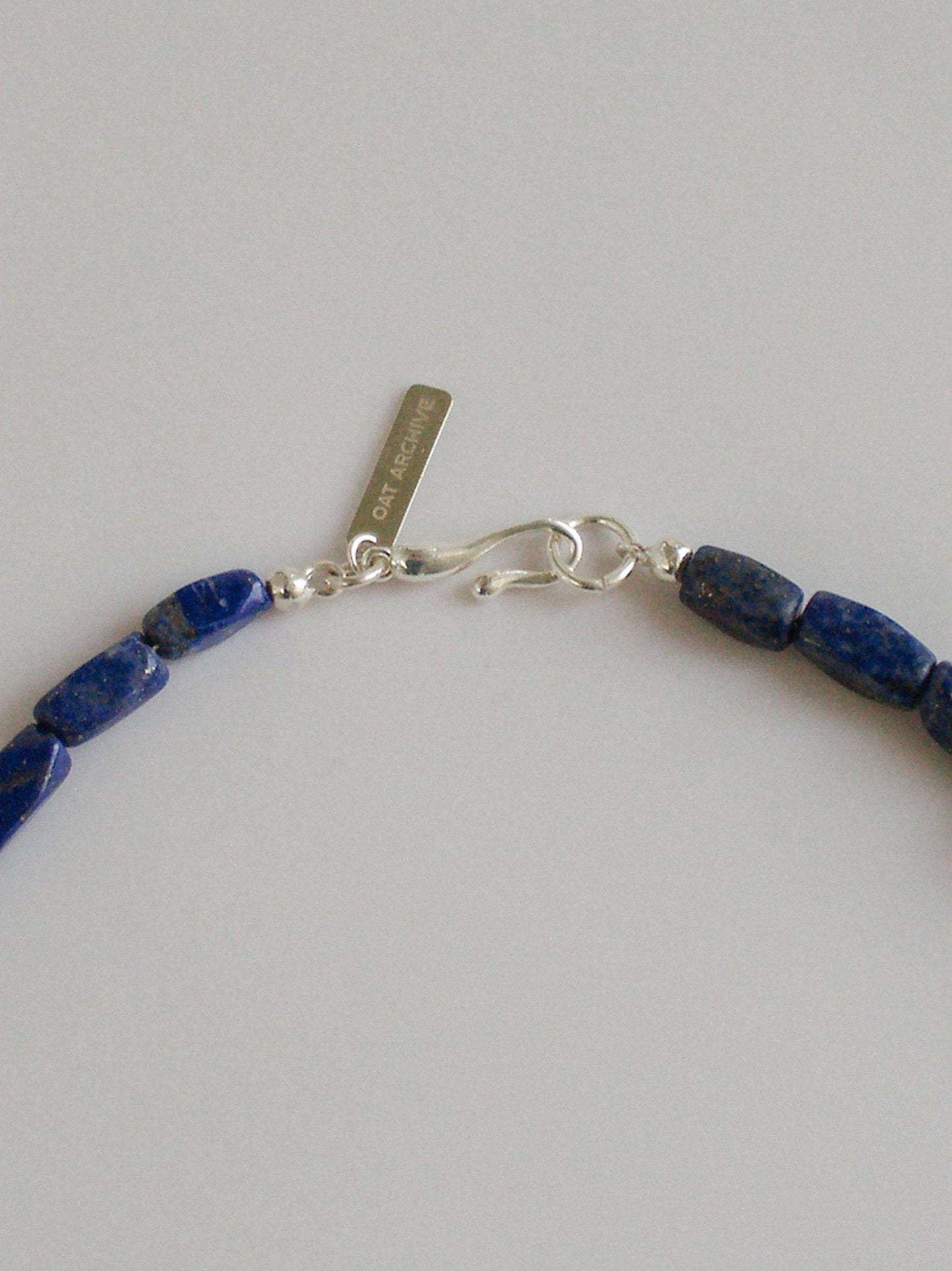 Rough cut lapis necklace