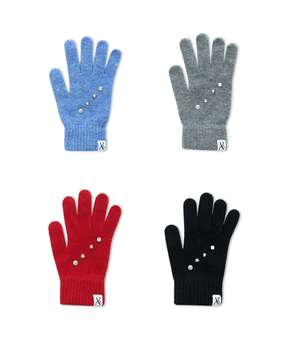 EDDY STUD GLOVES_RED