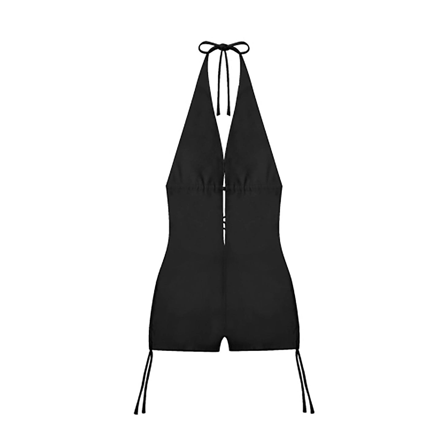 Deep V Cut Romper Swimsuit_Black - Dohyo 도효 - CAVA LIFE