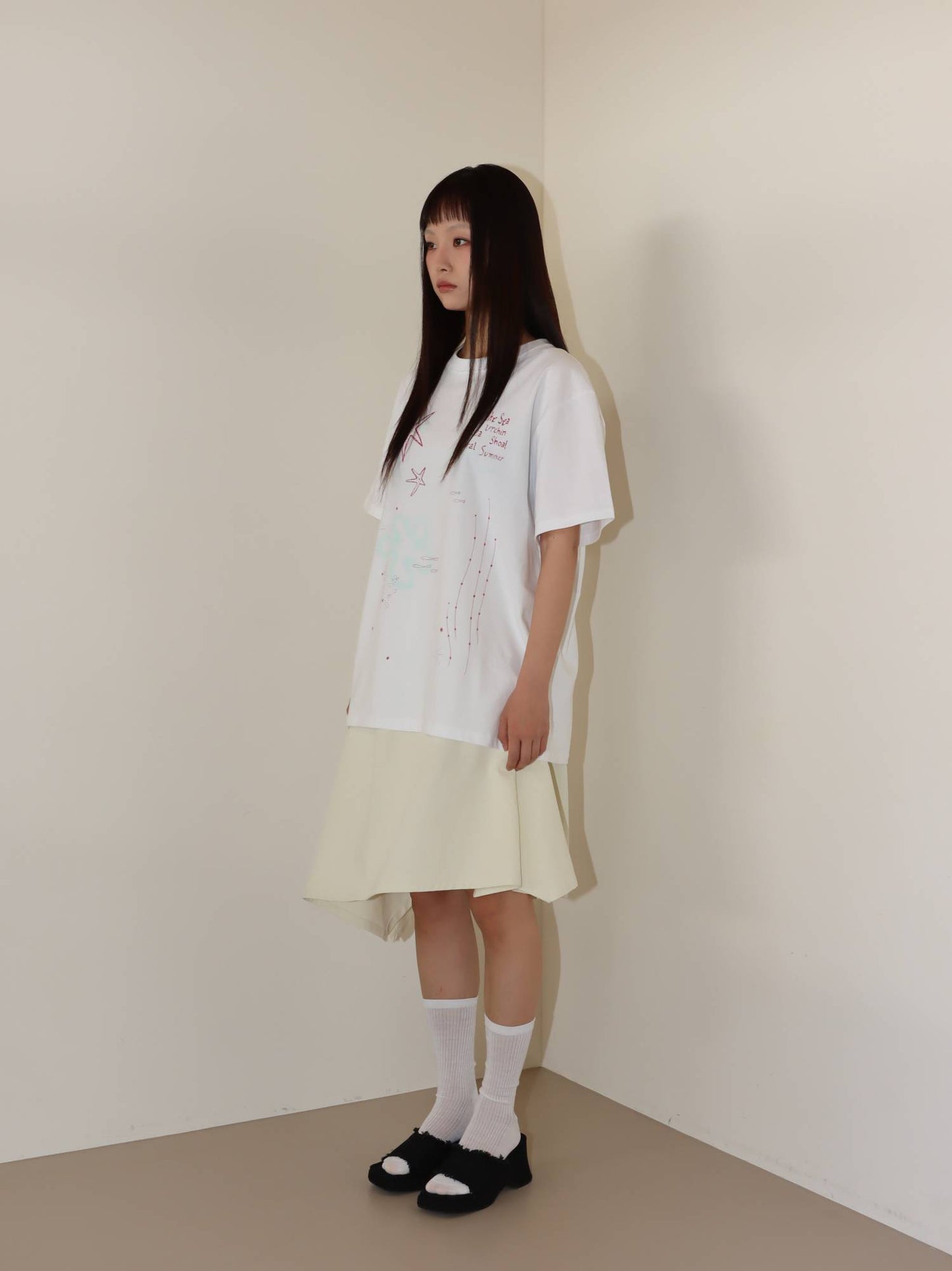 SQUARE YOKE SKIRT (LIGHT YELLOW)