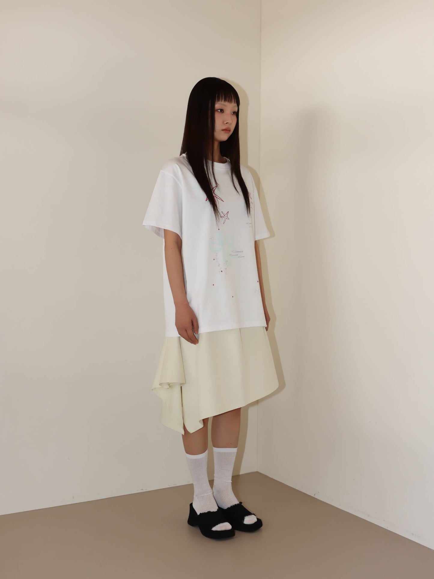 SQUARE YOKE SKIRT (LIGHT YELLOW)