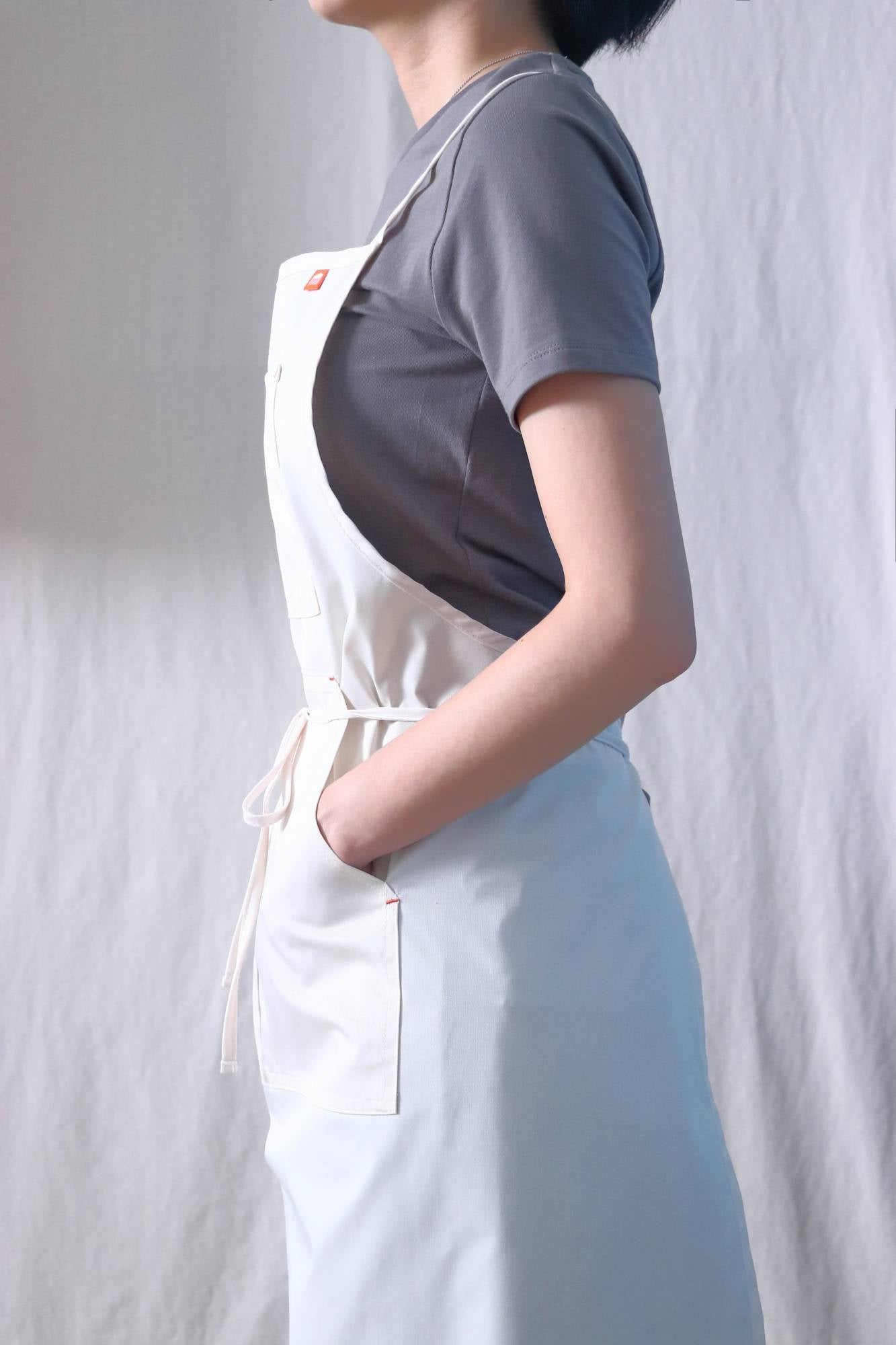 Basic Apron H in Ivory