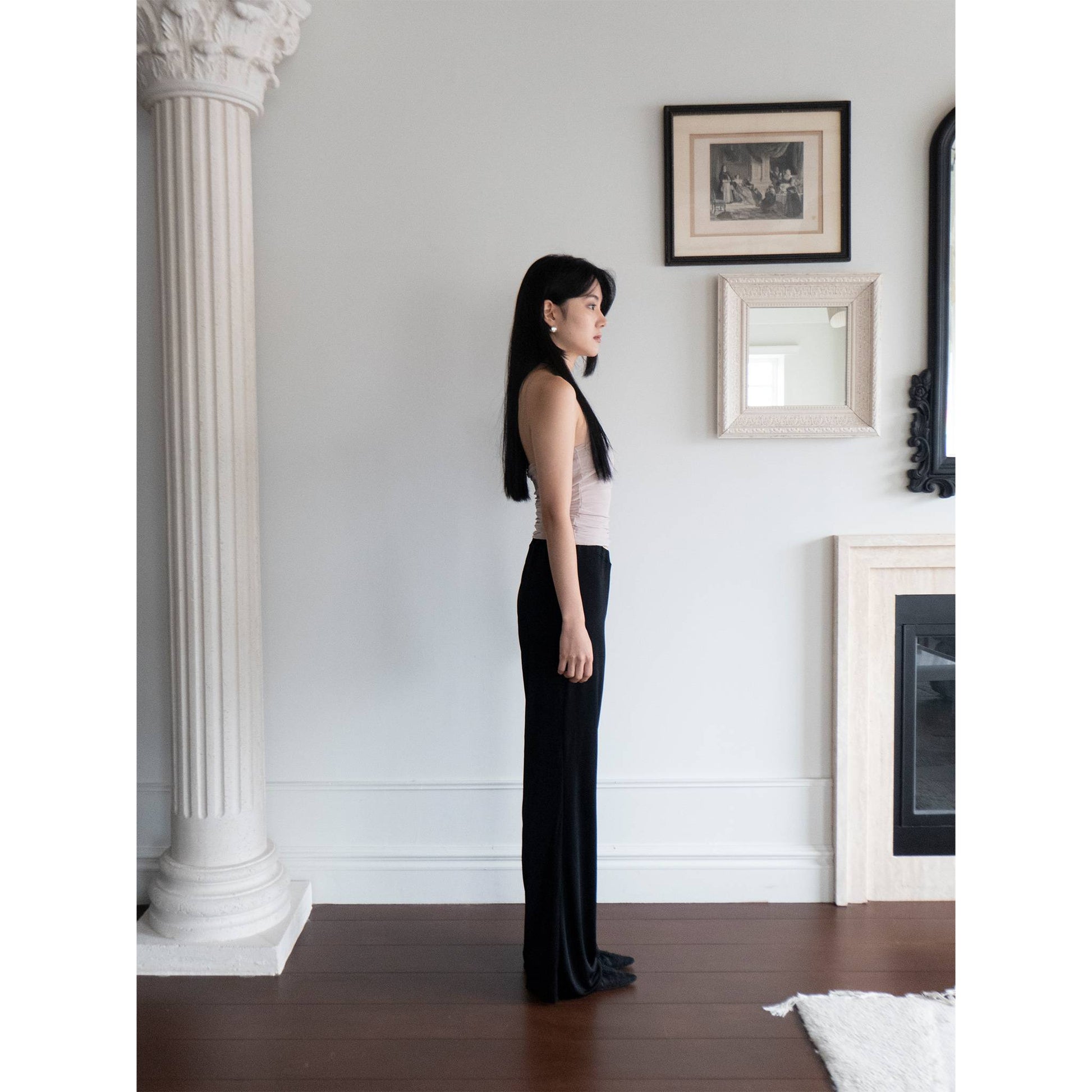 Modern Silk Pants - Black - PersonalLanguage 퍼스널랭귀지 - CAVA LIFE