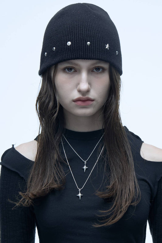 EDDY STUD BEANIE_BLACK