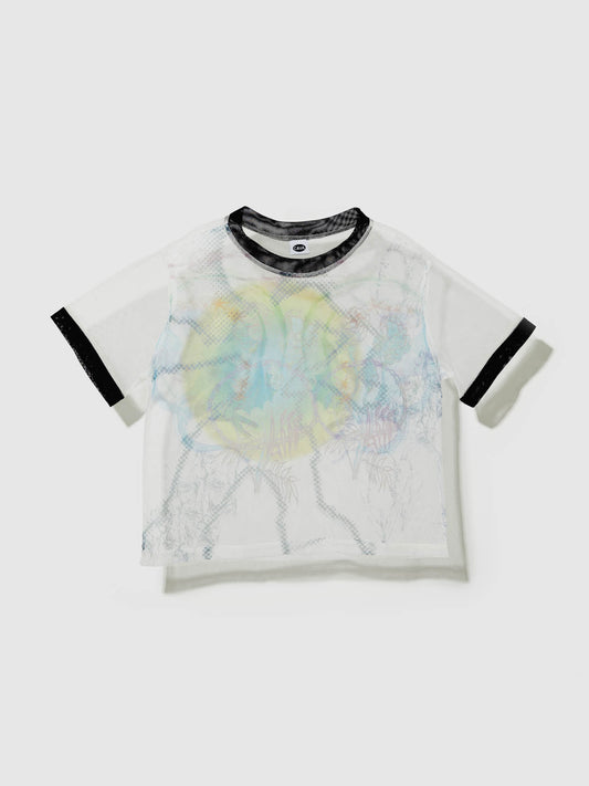 [ARTSCHOOLDROPOUT] PRINTED MESH TOP - CAVA LIFE 카바 라이프 - CAVA LIFE