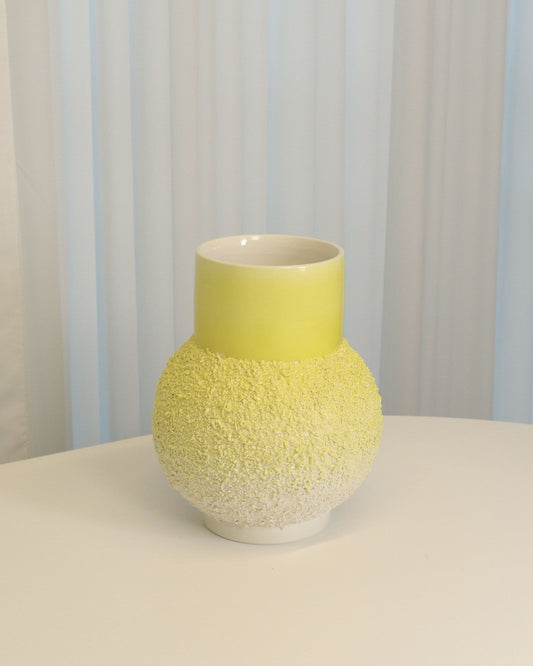 texture wide neck large vase (yellow) - Shinyejiceramics 신예지 - CAVA LIFE