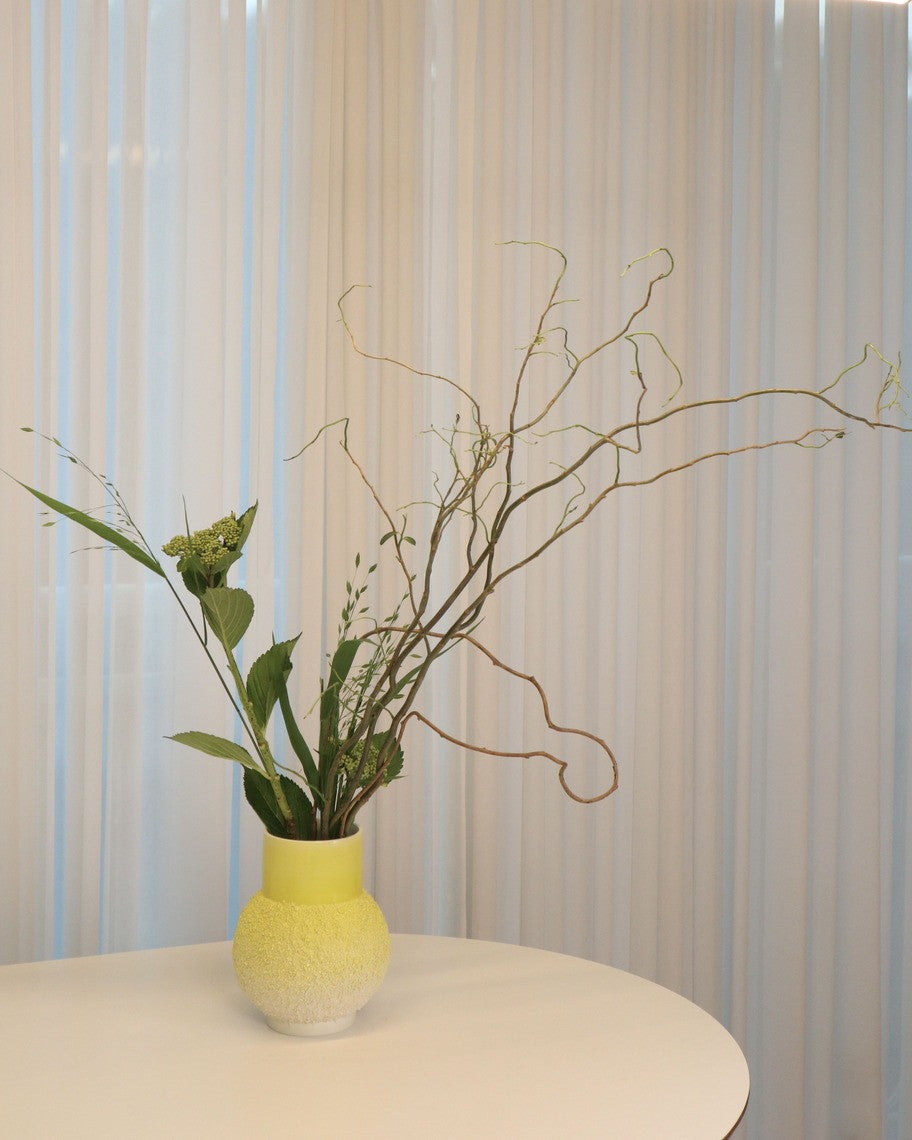 texture wide neck large vase (yellow) - Shinyejiceramics 신예지 - CAVA LIFE