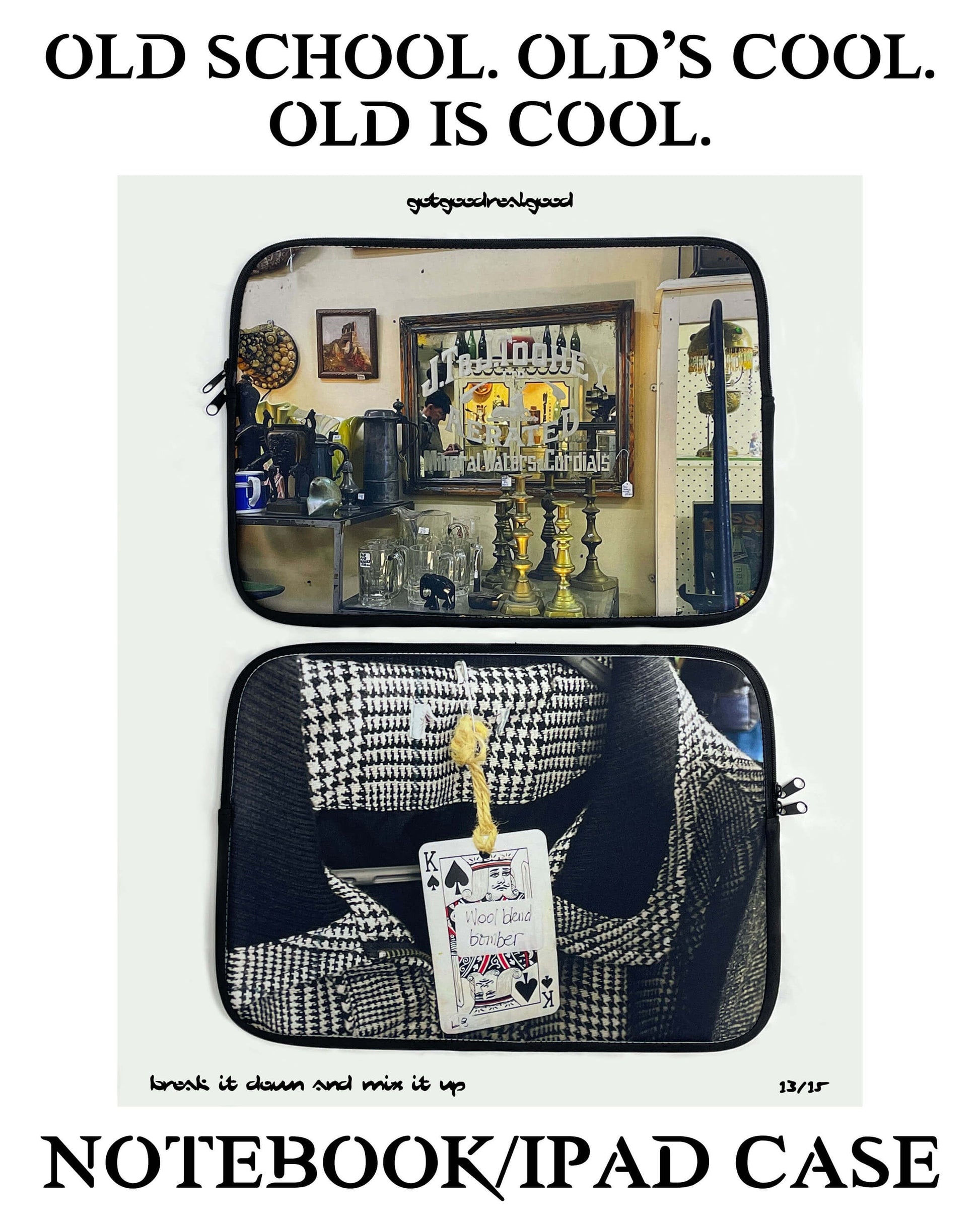 'Old is cool' Notebook/ ipad case 1 - gotgoodrealgood - CAVA LIFE