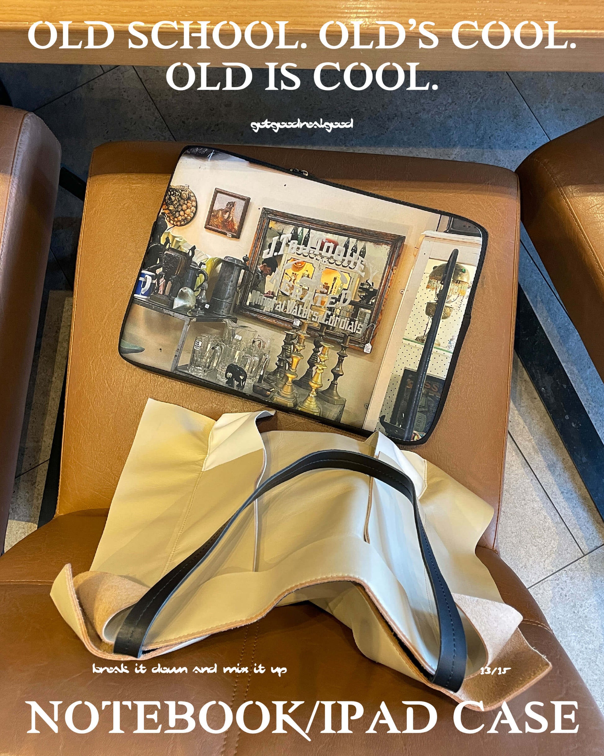 'Old is cool' Notebook/ ipad case 1 - gotgoodrealgood - CAVA LIFE