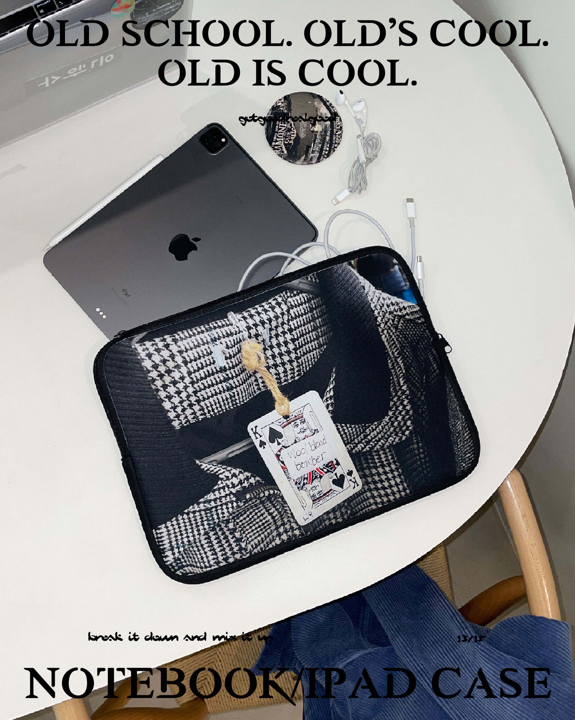 'Old is cool' Notebook/ ipad case 2 - gotgoodrealgood - CAVA LIFE