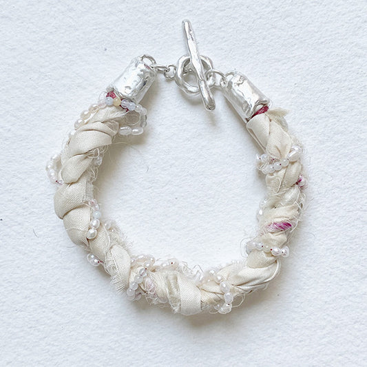 braided silk + pearl bracelet - MIDLIG 미드리그 - CAVA LIFE