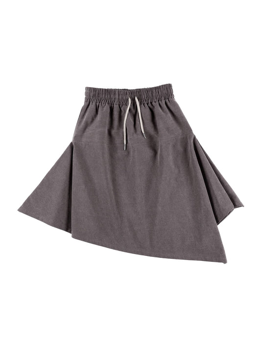 SQUARE YOKE SKIRT (DUST BROWN)