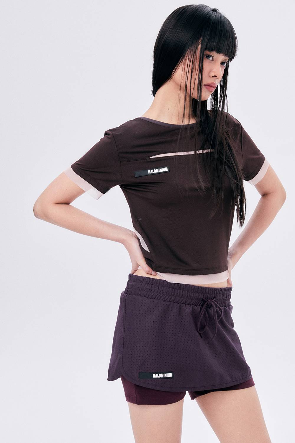 MICRO MESH SKIRT PANTS / PURPLE - HALOMINIUM  할로미늄 - CAVA LIFE